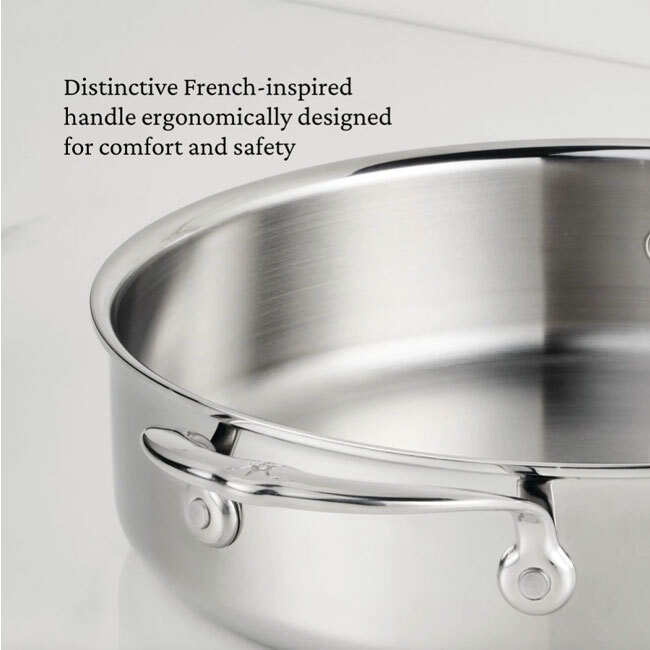 Hestan ProBond® Luxe™ Polished Clad Stainless Steel 3.5 Qt. Braiser w/Lid - detail