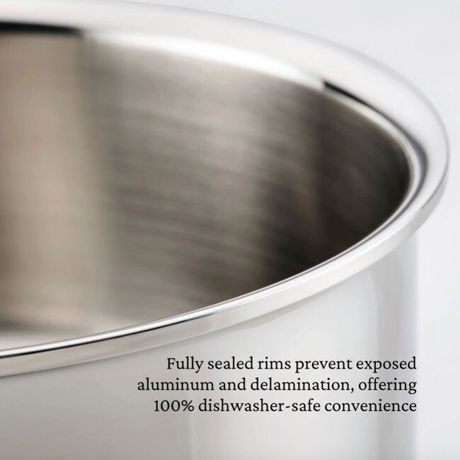 Hestan ProBond® Luxe™ Polished Clad Stainless Steel 3.5 Qt. Braiser w/Lid - detail