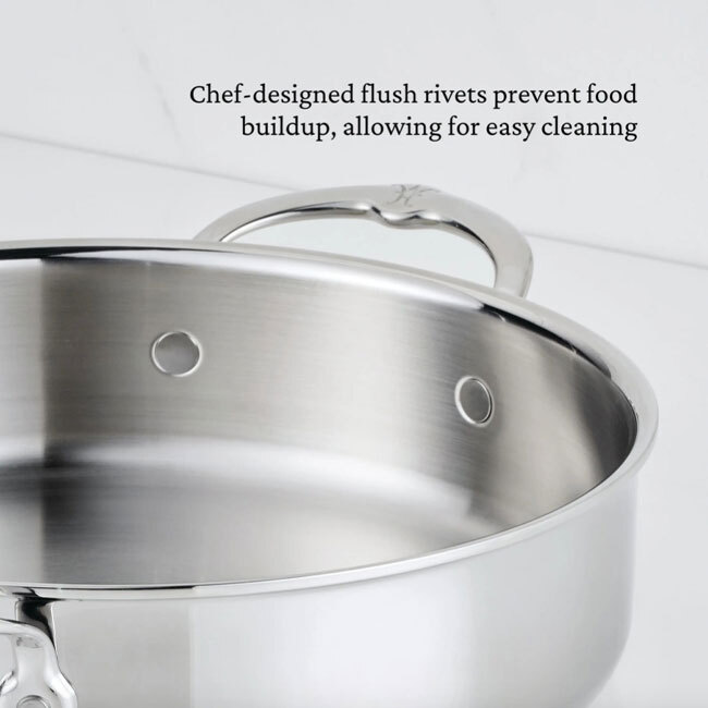 Hestan ProBond® Luxe™ Polished Clad Stainless Steel 3.5 Qt. Braiser w/Lid - detail