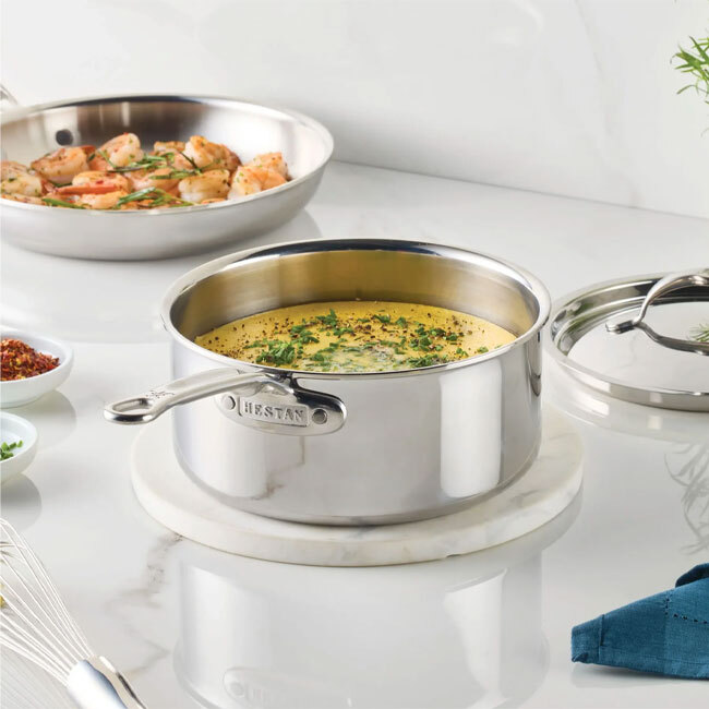 Hestan ProBond® Luxe™ Polished Clad Stainless Steel 3.0 Qt. Saucepan w/Lid