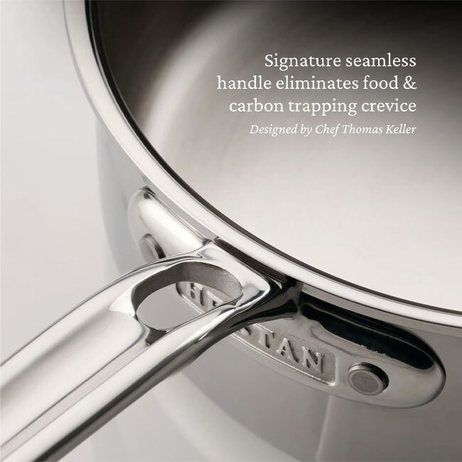 Hestan ProBond® Luxe™ Polished Clad Stainless Steel 3.0 Qt. Saucepan w/Lid - detail