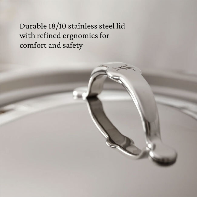 Hestan ProBond® Luxe™ Polished Clad Stainless Steel 3.0 Qt. Saucepan w/Lid - detail