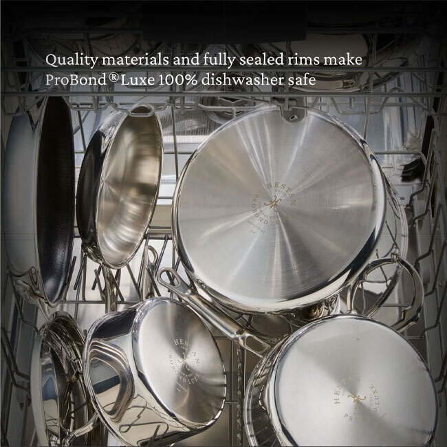 Hestan ProBond® Luxe™ Polished Clad Stainless Steel 3.0 Qt. Saucepan w/Lid - dishwasher safe