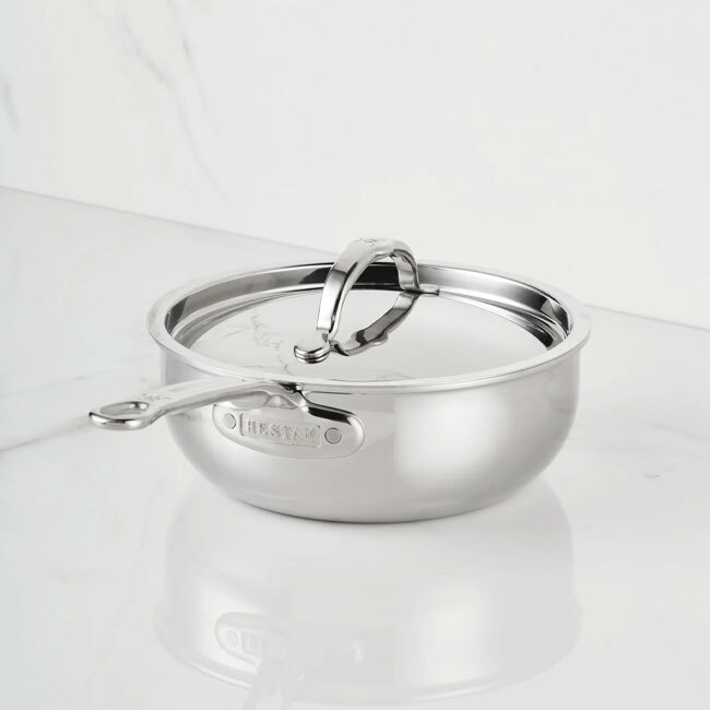 Product  Hestan ProBond® Luxe™ Polished Clad Stainless Steel 2.0 Qt. Saucier Pan w/Lid