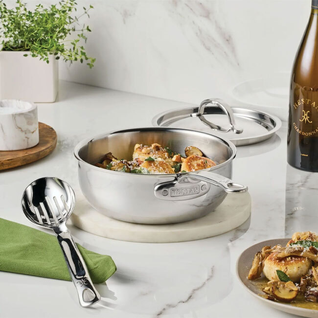 Hestan ProBond® Luxe™ Polished Clad Stainless Steel 2.0 Qt. Saucier Pan w/Lid