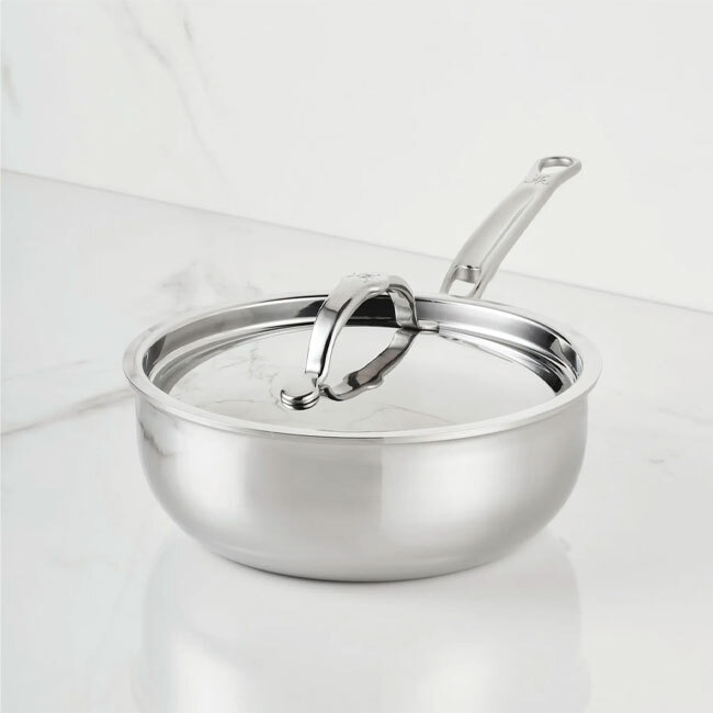 Hestan ProBond® Luxe™ Polished Clad Stainless Steel 2.0 Qt. Saucier Pan w/Lid
