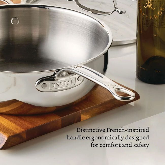 Hestan ProBond® Luxe™ Polished Clad Stainless Steel 2 Qt. Saucier Pan - detail
