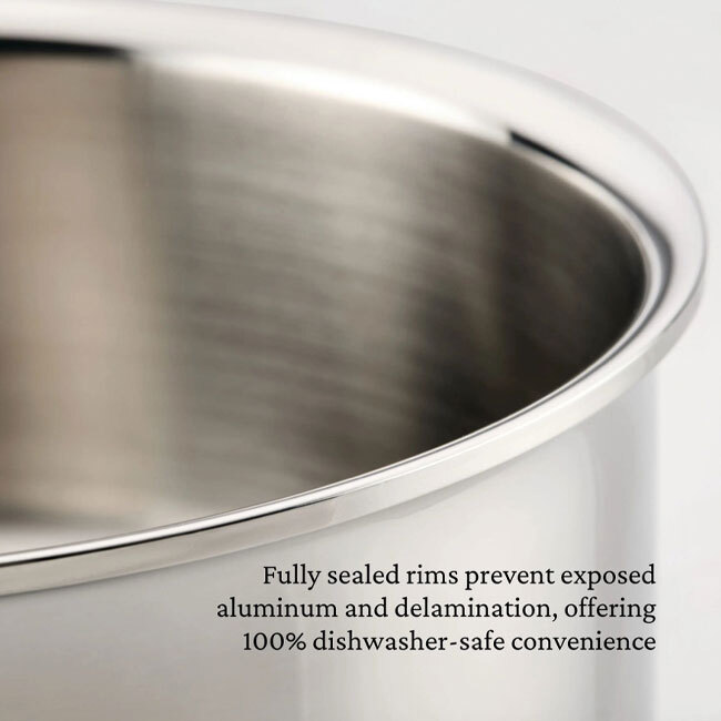Hestan ProBond® Luxe™ Polished Clad Stainless Steel 12 Qt. Stockpot w/Lid - detail