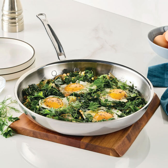 Hestan ProBond® Luxe™ Polished Clad Stainless Steel 11” Covered Skillet