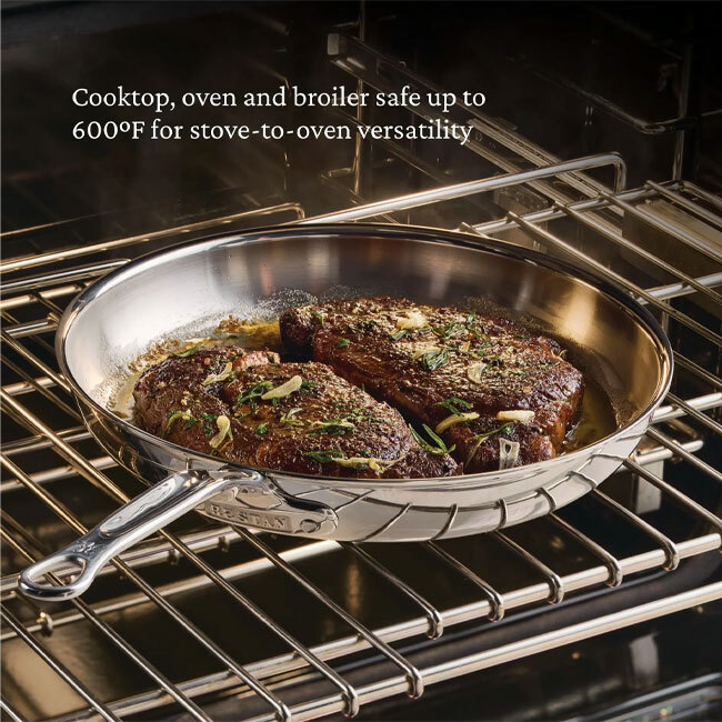 Hestan ProBond® Luxe™ Polished Clad Stainless Steel 11” Covered Skillet