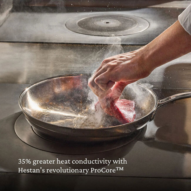 Hestan ProBond® Luxe™ Polished Clad Stainless Steel Signature Set | 5-Piece - in use