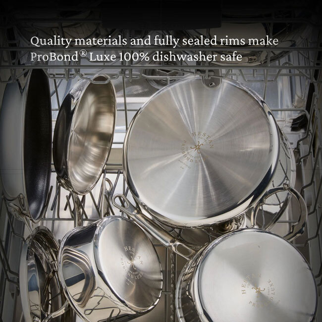 Hestan ProBond® Luxe™ Polished Clad Stainless Steel Signature Set | 5-Piece - dishwasher safe