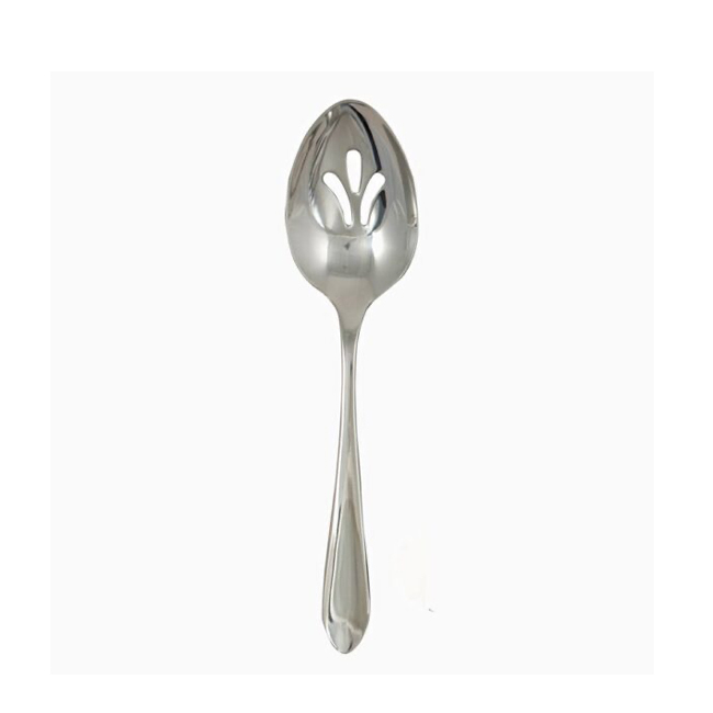 Ginkgo Linden Stainless Steel Pierced Serving Spoon