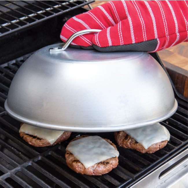 Nordic Ware High Dome Grill Lid in use