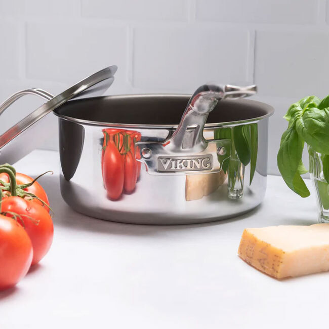 VIKING Pureglide Pro 3-Ply 2 Qt. Sauce Pan with Metal Lid