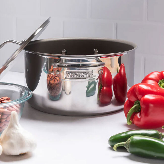 VIKING Pureglide Pro 3-Ply 6 Qt. Dutch Oven with Metal Lid	