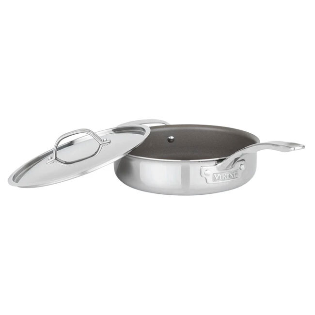 VIKING Pureglide Pro 3-Ply 4.5 Qt. Sauté Pan with Metal Lid