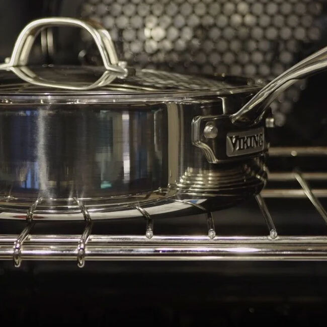 VIKING Pureglide Pro 3-Ply 4.5 Qt. Sauté Pan with Metal Lid