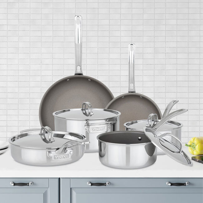 VIKING Pureglide Pro 3-Ply 10-Piece Cookware Set