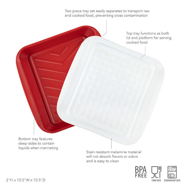 Tovolo Marinade Tray - 10.5” | Red info