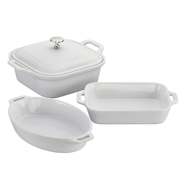 Staub Ceramic 4-Piece Baking Dish Set | White