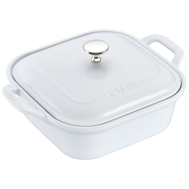 Staub Ceramic 4-Piece Baking Dish Set | White Covered Casserole