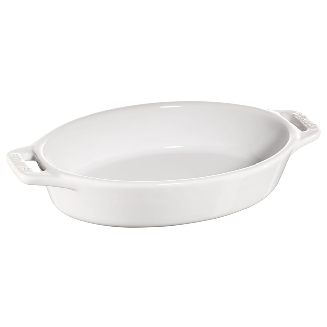 Staub Ceramic 4-Piece Baking Dish Set | White Oval Pan