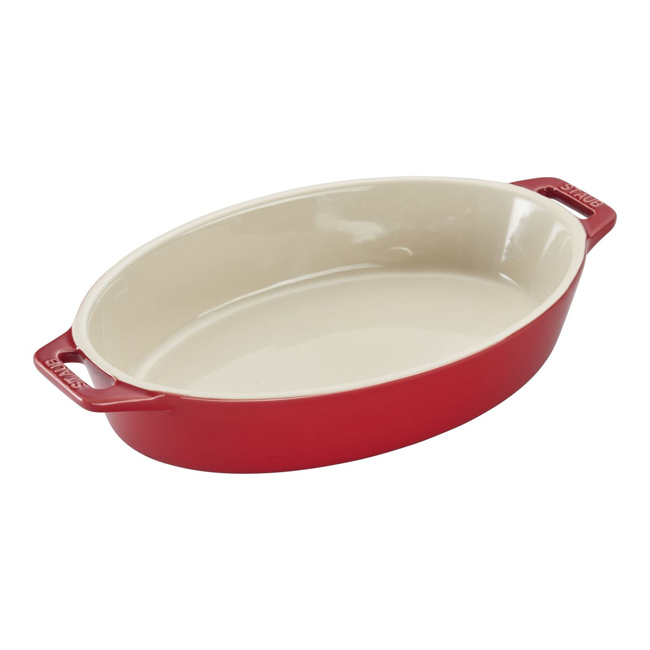 Staub Ceramic 4-Piece Baking Dish Set | Cherry Oval Pan