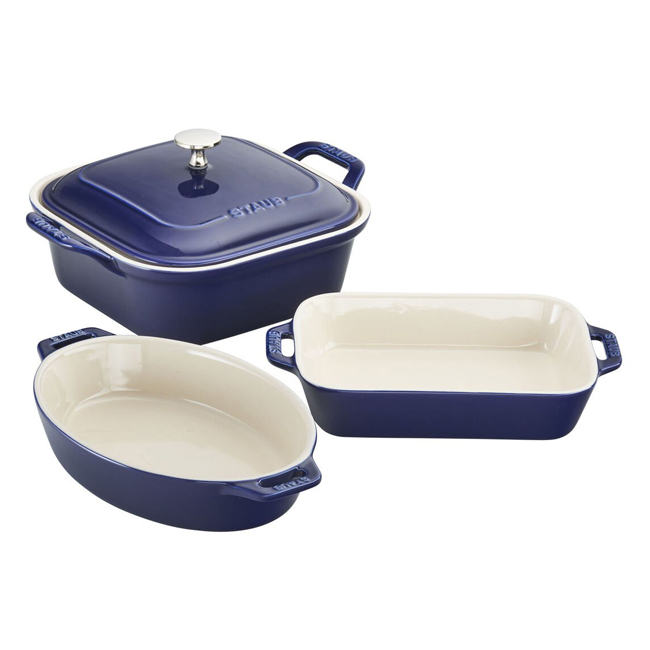 Product Staub Ceramics 4-Piece Baking Dish Set | Dark Blue