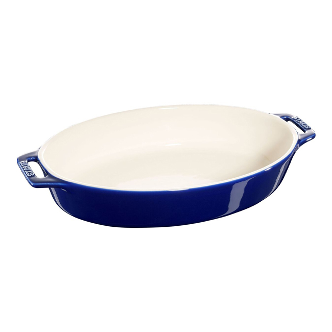 Staub Ceramics 4-Piece Baking Dish Set | Dark Blue Oval Pan