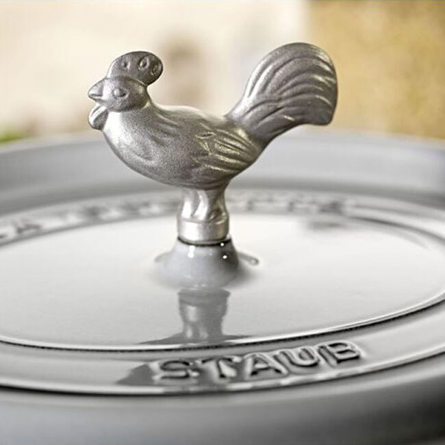 Staub Stainless Steel Animal Knob | Rooster on lid