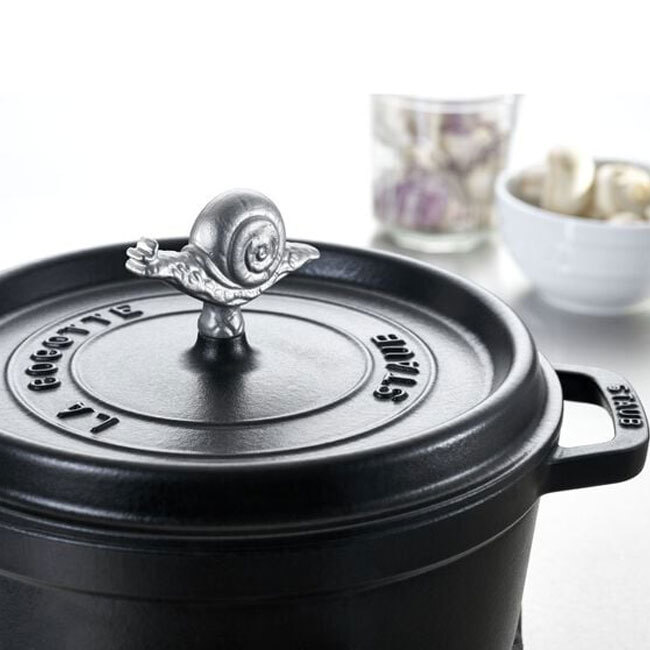 Staub Stainless Steel Animal Knob | Snail on lid