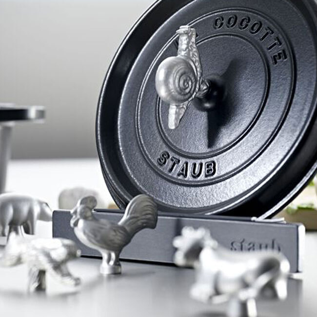 Staub Stainless Steel Animal Knob | Snail on lid