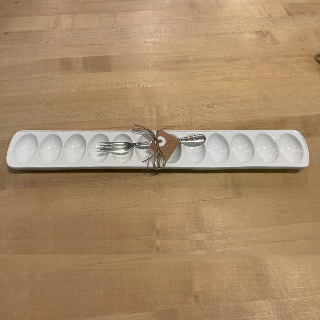 Product Mud Pie® Deviled Egg Tray | White with Fork