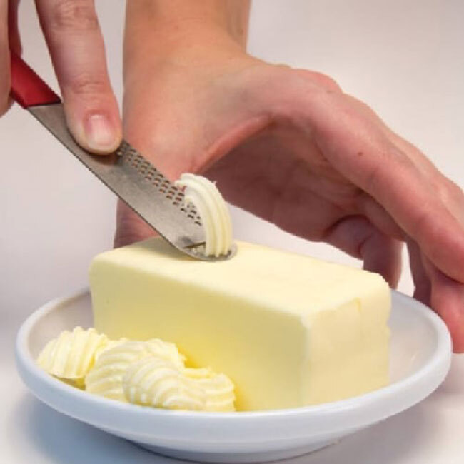 Microplane Butter Blade in use