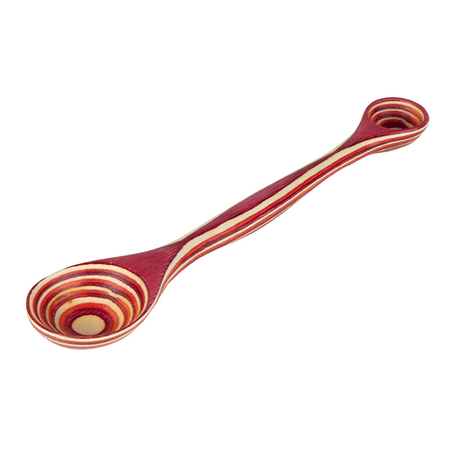 Island Bamboo 9” Pakkawood Double Measuring Spoon, Red