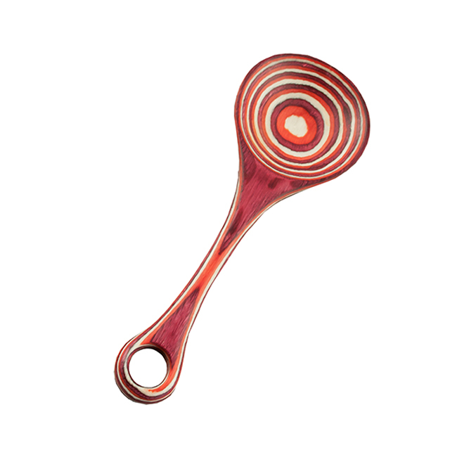 Island Bamboo 8” Pakkawood Scoop Spoon, Red