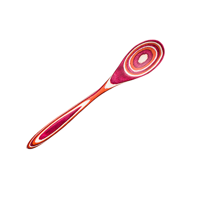 Island Bamboo 8” Pakkawood Mini-Spoon, Red