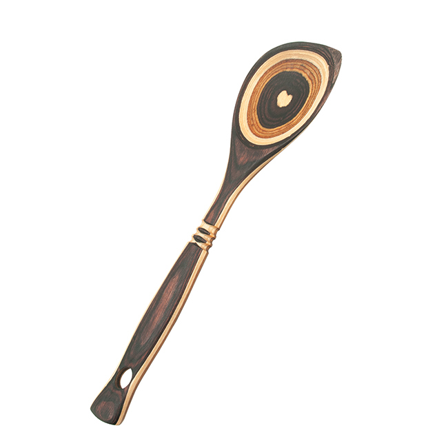 Island Bamboo 12” Pakkawood Corner Spoon, Natural