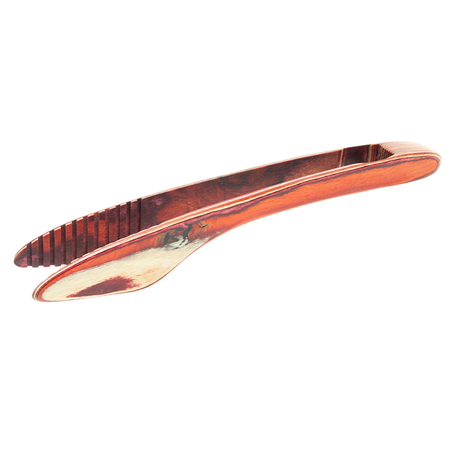Island Bamboo 12” Pakkawood Tongs, Red
