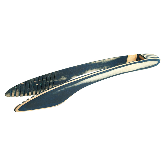 Product Island Bamboo 12” Pakkawood Tongs, Blue
