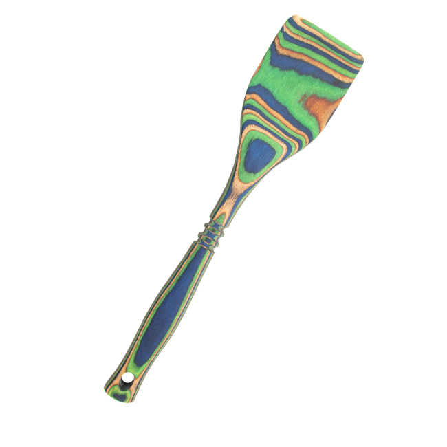 Product Island Bamboo 12” Pakkawood Spatula, Peacock