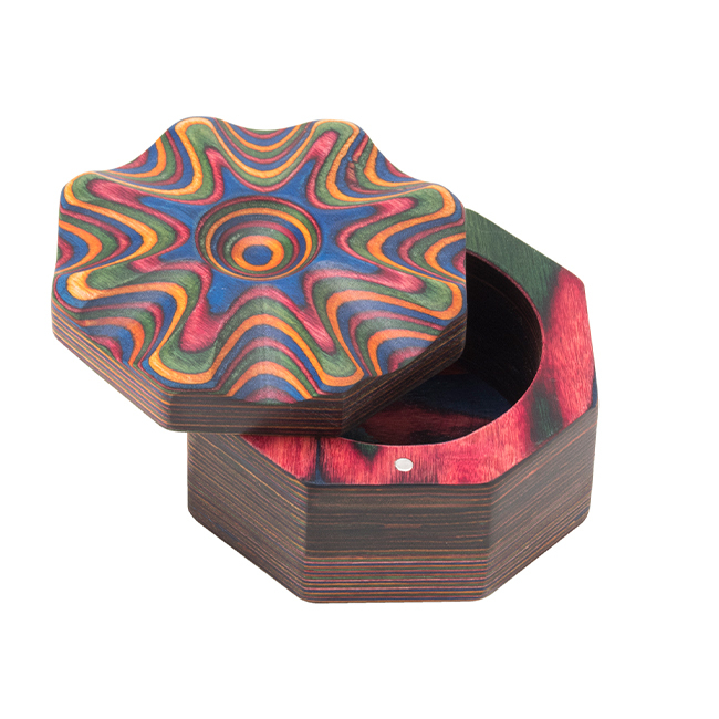 Product Island Bamboo Pakkawood Salt Box/Spice Cellar, Rainbow