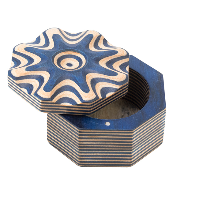 Island Bamboo Pakkawood Salt Box / Spice Cellar, Blue