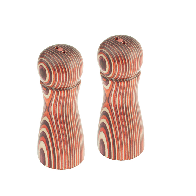 Island Bamboo Pakkawood Salt & Pepper Shakers, Red
