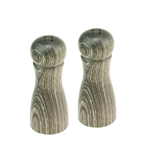 Island Bamboo Pakkawood Salt & Pepper Shakers, Black