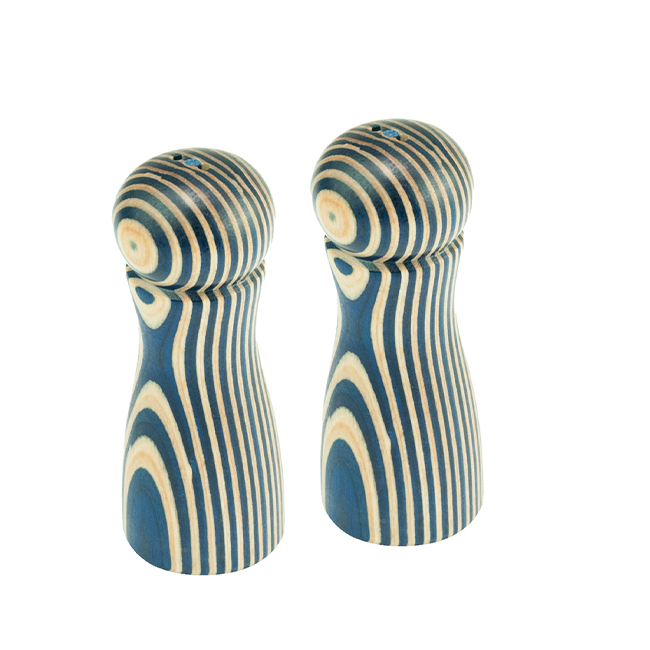 Product Island Bamboo Pakkawood Salt & Pepper Shakers, Blue