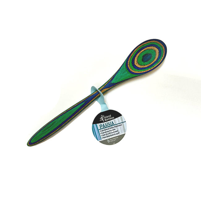 Island Bamboo 8” Pakkawood Mini-Spoon, Peacock