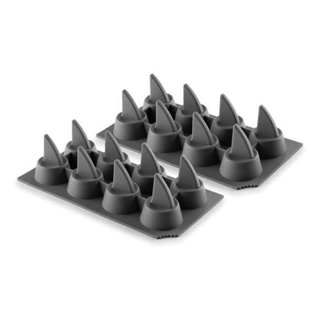 HIC Kitchen Silicone Shark Fin Ice Tray and Baking Molds, Set of 2