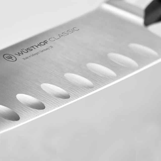 Wüsthof Classic Hollow Edge 8 Inch Carving Knife - Blade Detail